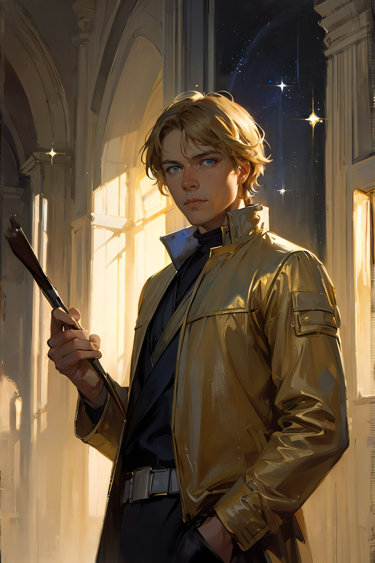 394757-3475330093-oil painting,oil painting with brushstrokes,  Anders Zorn, focus on a man, night_city, yellow_jacket,(Luke Skywalker_0.9), blue_.png